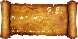 Frenk Elemér névjegykártya